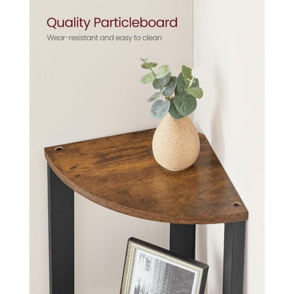 New 4-Tier Corner Shelf Stand, Industrial Ladder Bookshelf & Plant Stand - Brown - Picture 6 of 6